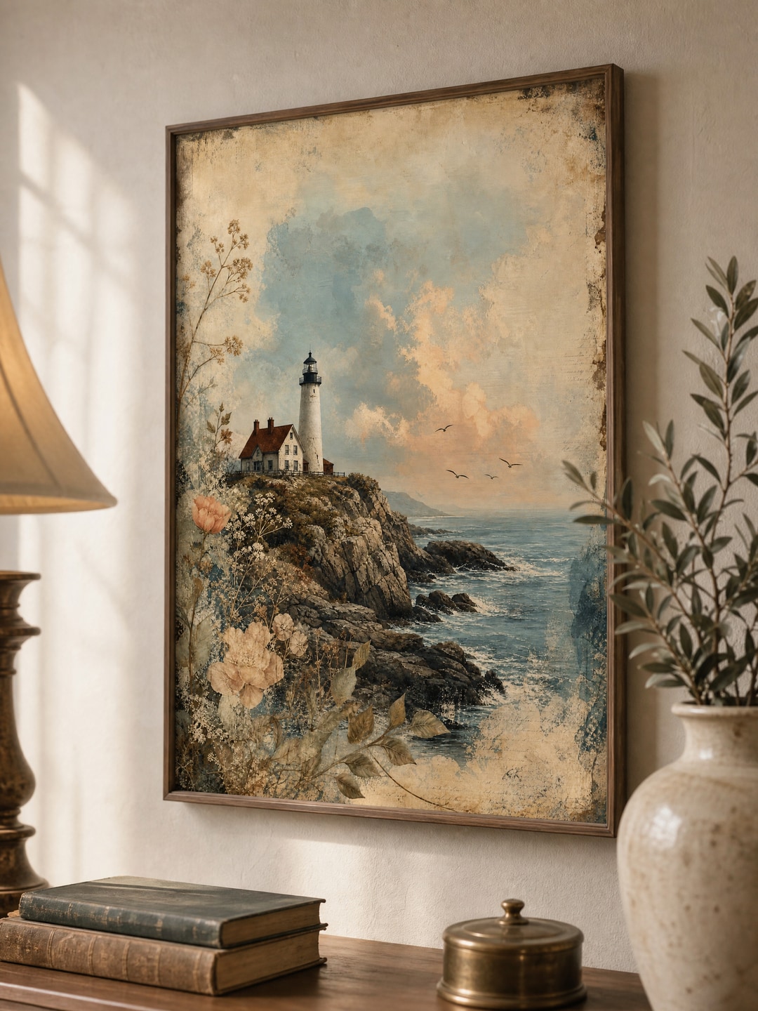 ocean wave in cut-paper layers — Soft Nursery printable wall art