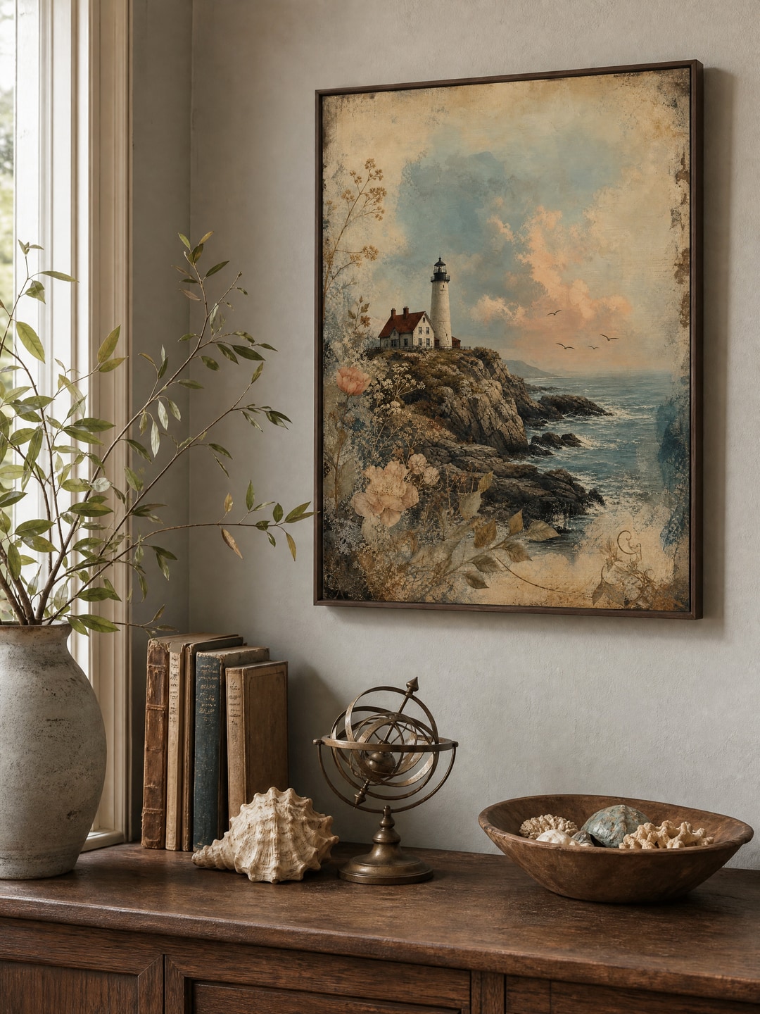 ocean wave in cut-paper layers — Soft Nursery printable wall art