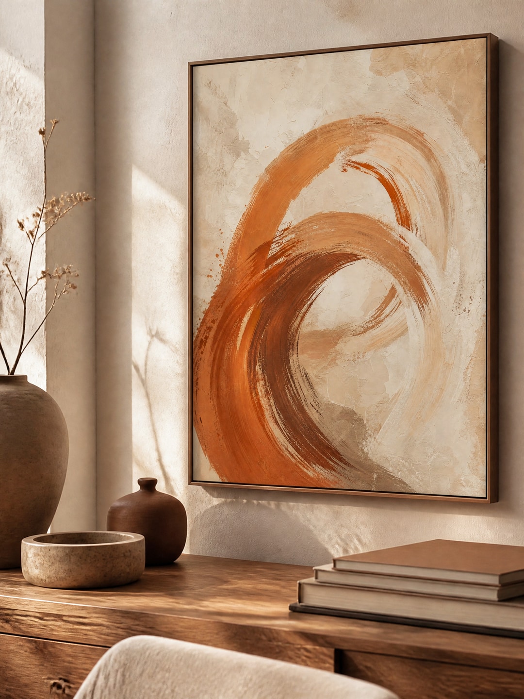 dried wildflower bouquet with seed pods — Mid Century Modern printable wall art